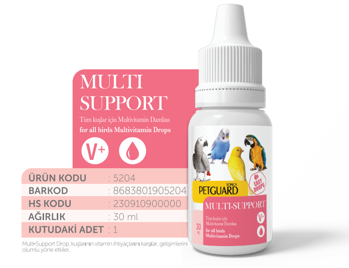 PETGUARD KUŞ VİT MULTİ- SUPPORT 30ML 6'LI