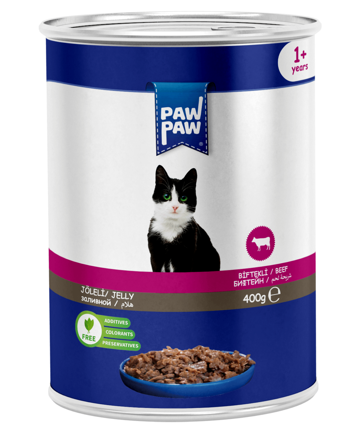 PawPaw Sığır Etli Chunk Kedi Konserve 400 G 24'lü