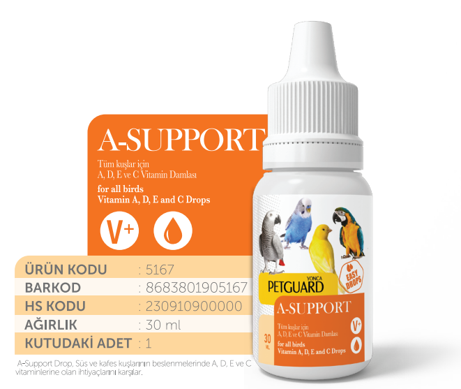 PETGUARD KUŞ VİT AST- SUPPORT 30ML 6'LI