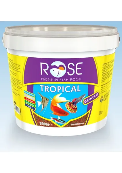 Rose Tropical Granulat 3000 gr Kova Tropikal Balık Yemi