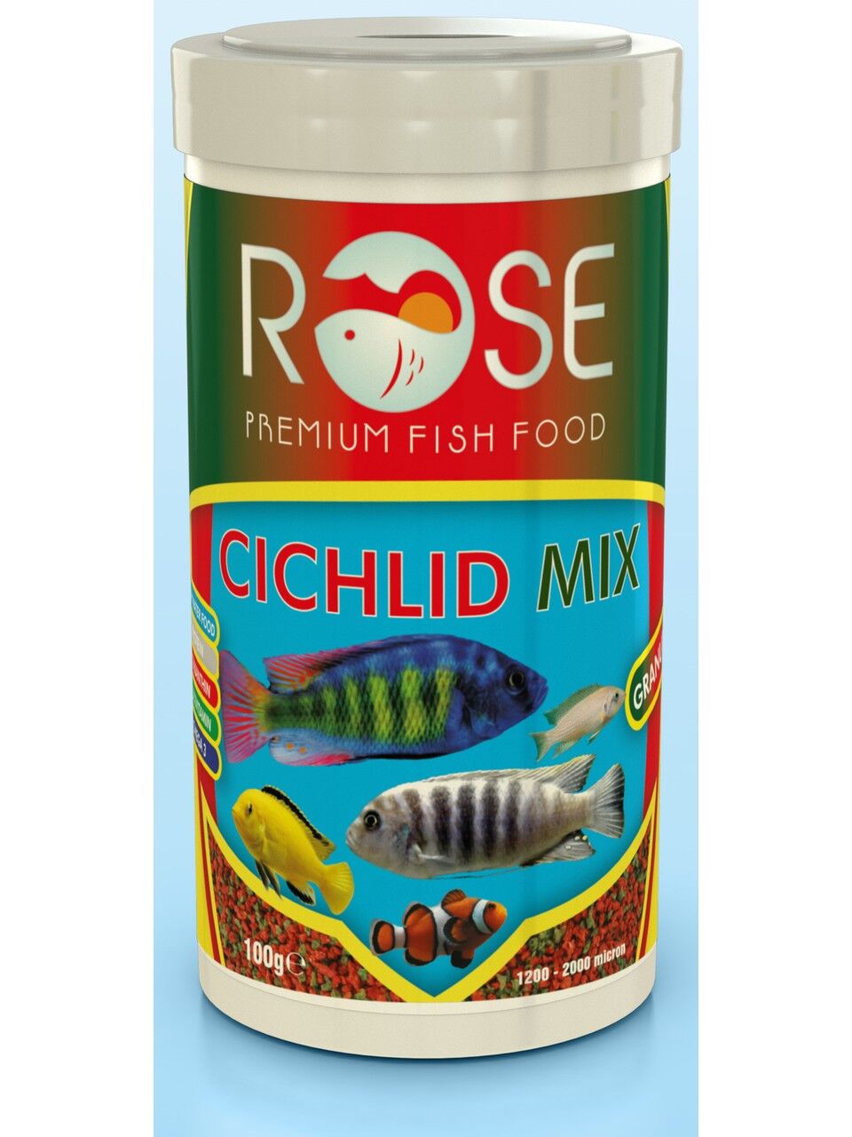Rose Cichlid Mix Granulat 40 Gr Akvaryum Balık Yemi 12'Lİ