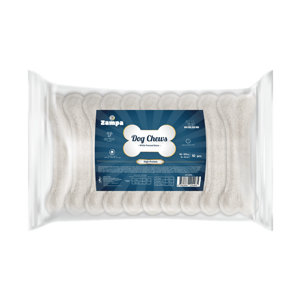 Zampa Beyaz Press Kemik Köpek Ödülü 10 lu 85-90g