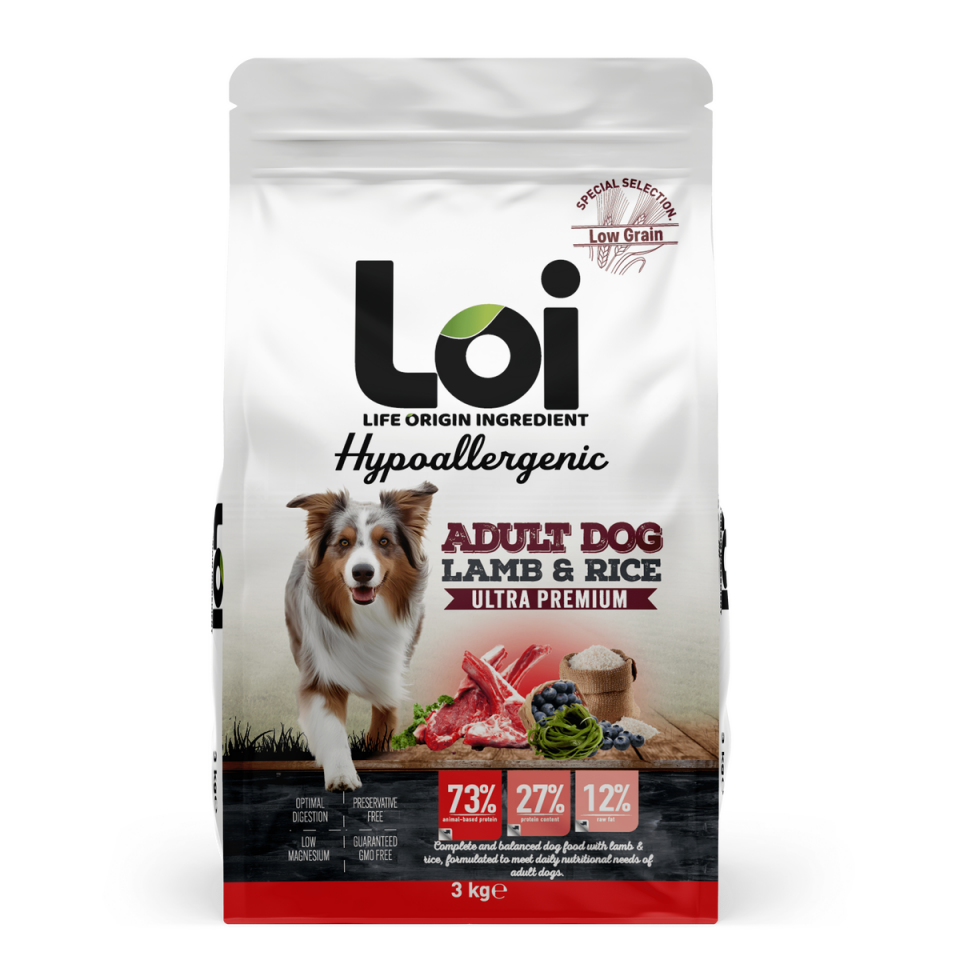 LOI ADULT KÖPEK KUZU ETLİ 3 KG