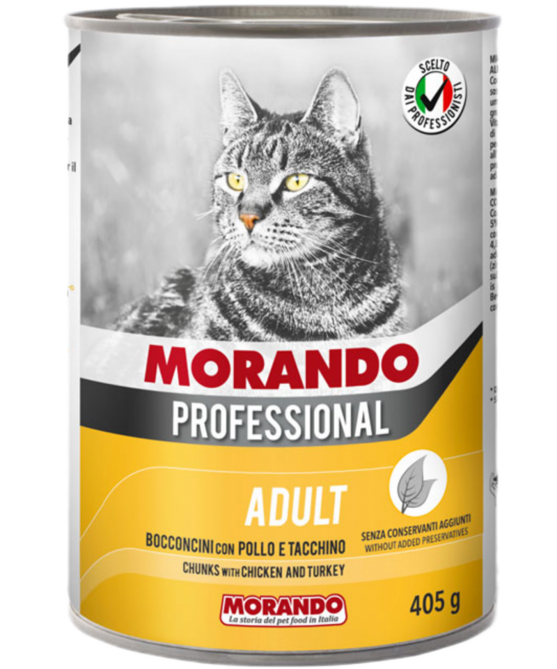 Morando Tavuk & Hindi Chunks Kedi Konserve 405gr 24'lü