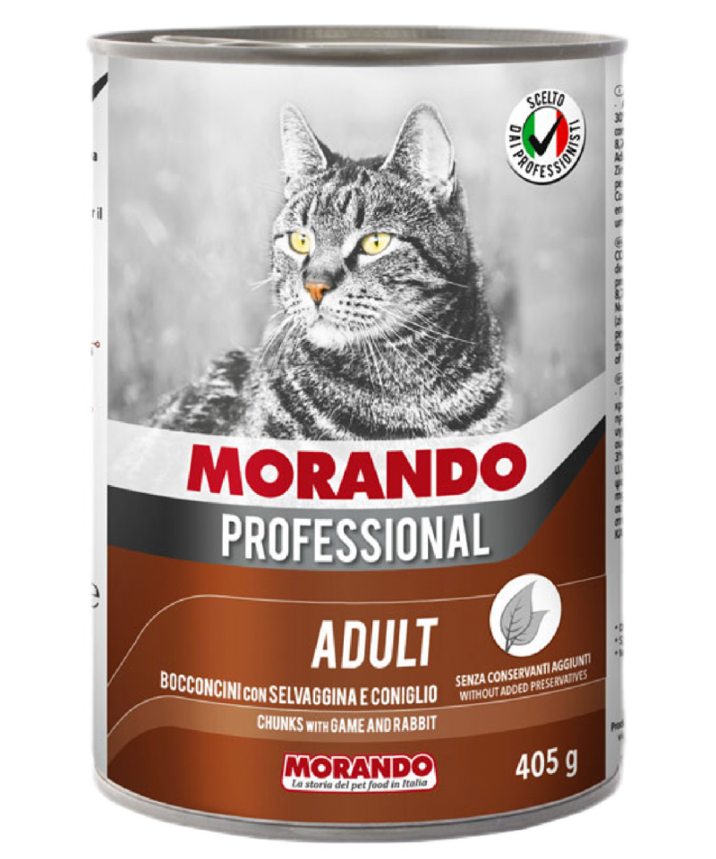 Morando Av Hayvanlı & Tavşanlı Chunks Kedi Konserve 405gr 24'lü