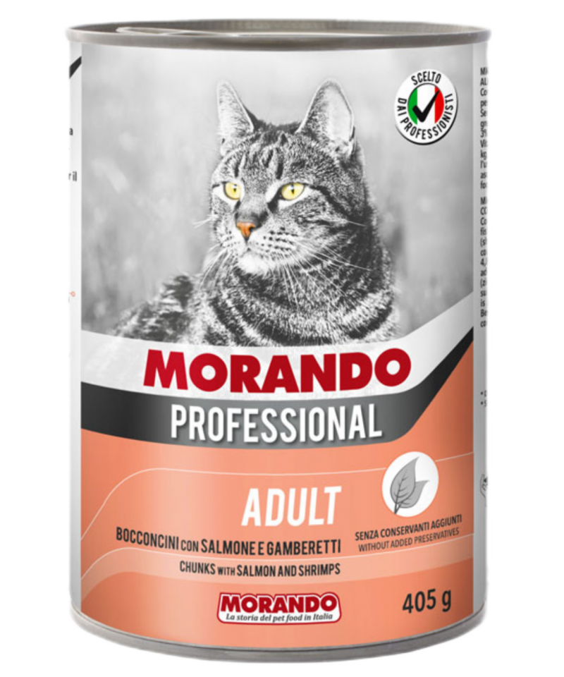 Morando Somon & Karidesli Chunks Kedi Konserve 405gr 24'lü