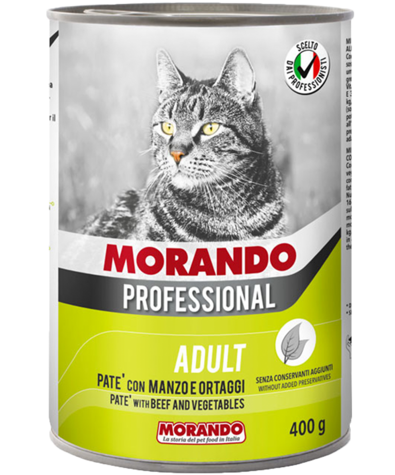 Morando Biftek ve Sebzeli Pate Kedi Konserve 405gr 24'lü