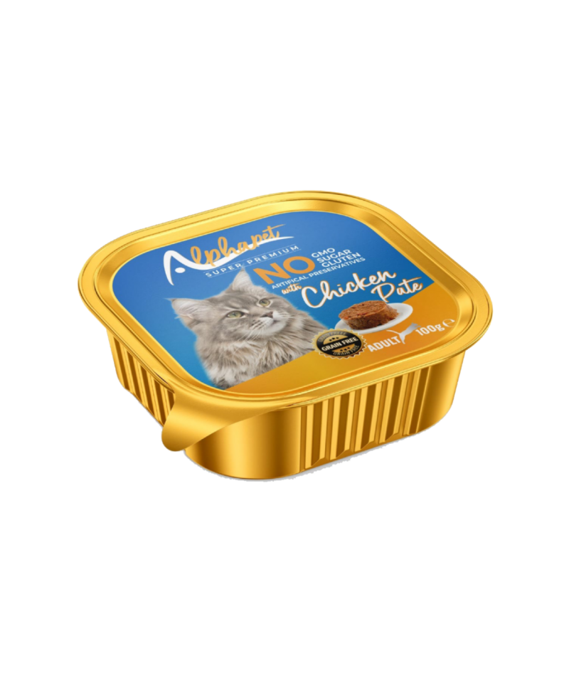 ALPHA ALU CUP YETİŞKİN KEDİ EZME TAVUKLU 16'LI
