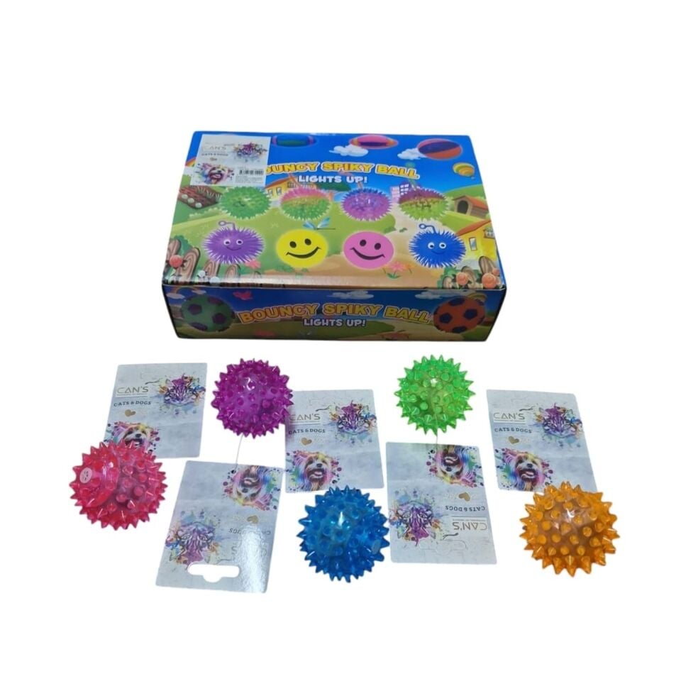 Cans TJWJ286 Öten Işıklı Dikenli Top Oyuncak 5 cm 12 li