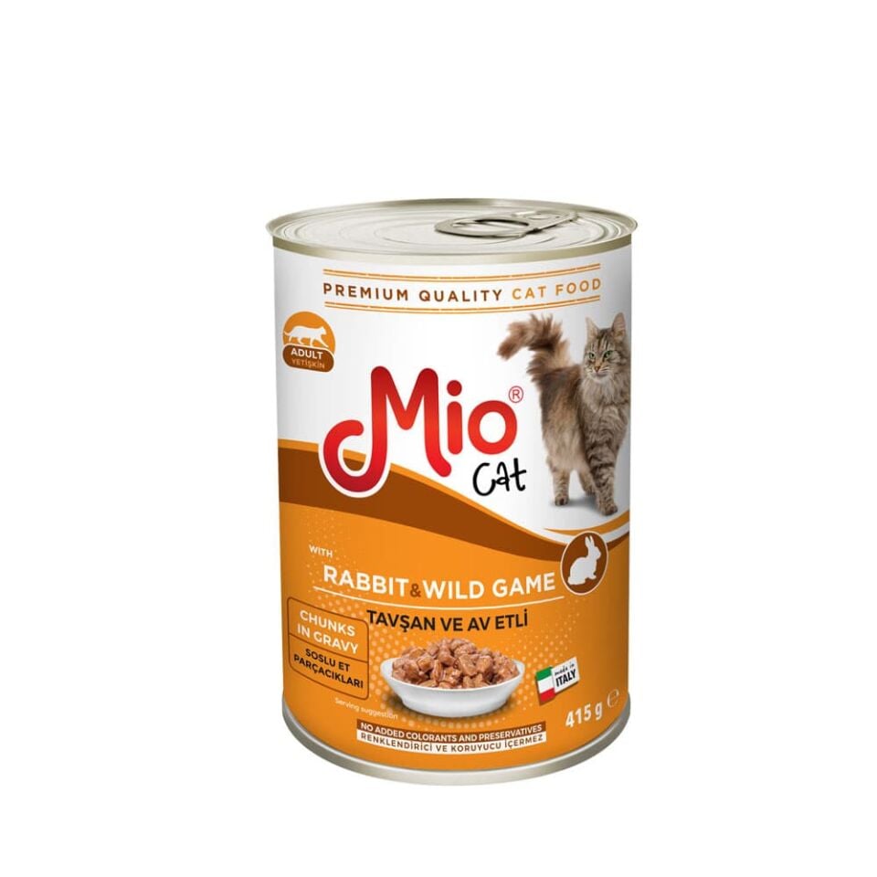 Yaş Mama - Mio 415 gr Kedi - Tavşan ve Av Etli 24'LÜ