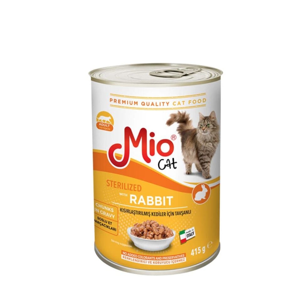 Yaş Mama - Mio 415 gr Kedi - Sterilize/Tavşanlı 24'LÜ