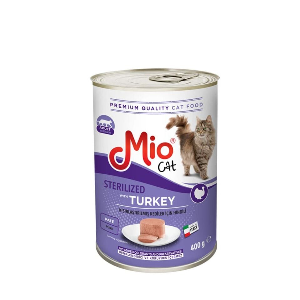 Yaş Mama - Mio 400 gr Kedi - Sterilize/Hindili 24'LÜ