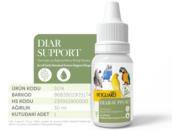 PETGUARD KUŞ VİT DIAR- SUPPORT 30ML 6'LI