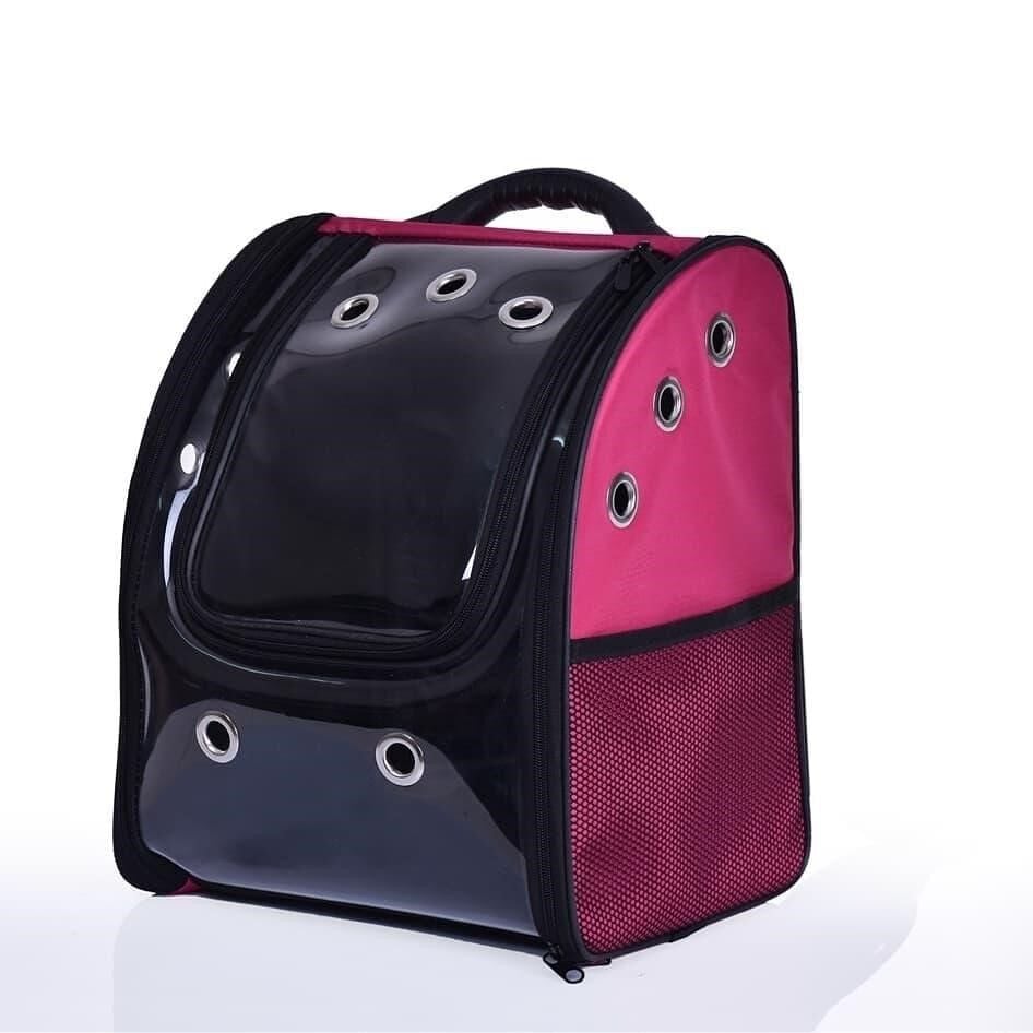 Vinleks Deri Fermuarlı Şeffaf Köpek & Kedi Taşıma Sırt Çantası