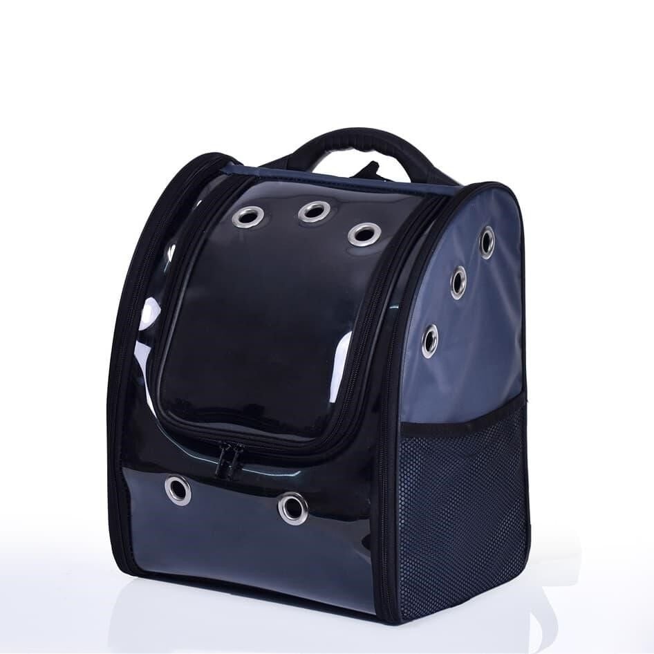 Vinleks Deri Fermuarlı Şeffaf Köpek & Kedi Taşıma Sırt Çantası