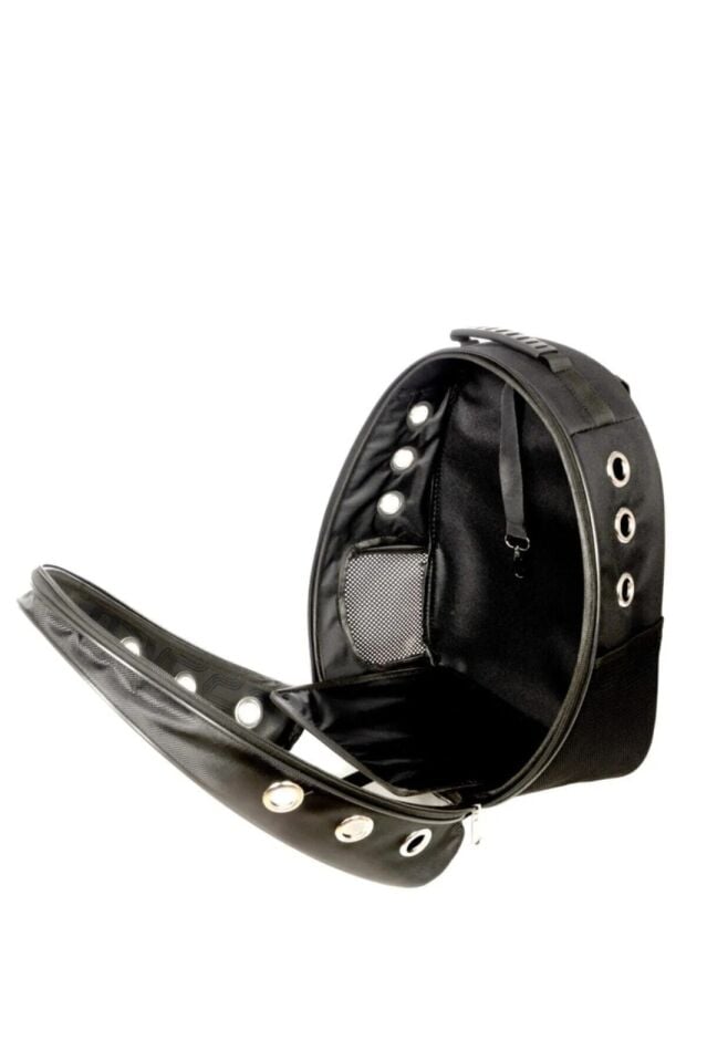 Trop Vinleks Deri Fermuarlı Şeffaf Köpek & Kedi Taşıma Sırt Çantası