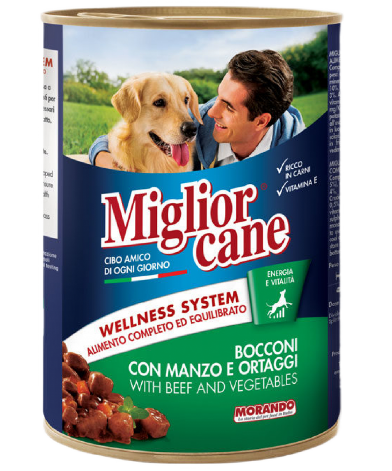 Miglior Cane Biftek ve Sebzeli Chunks Köpek Konserve 405gr 24'lü