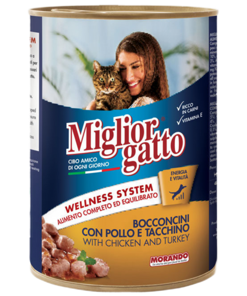 Miglior Gatto Tavuk Hindi Chunks Kedi Konserve 405gr 24'lü