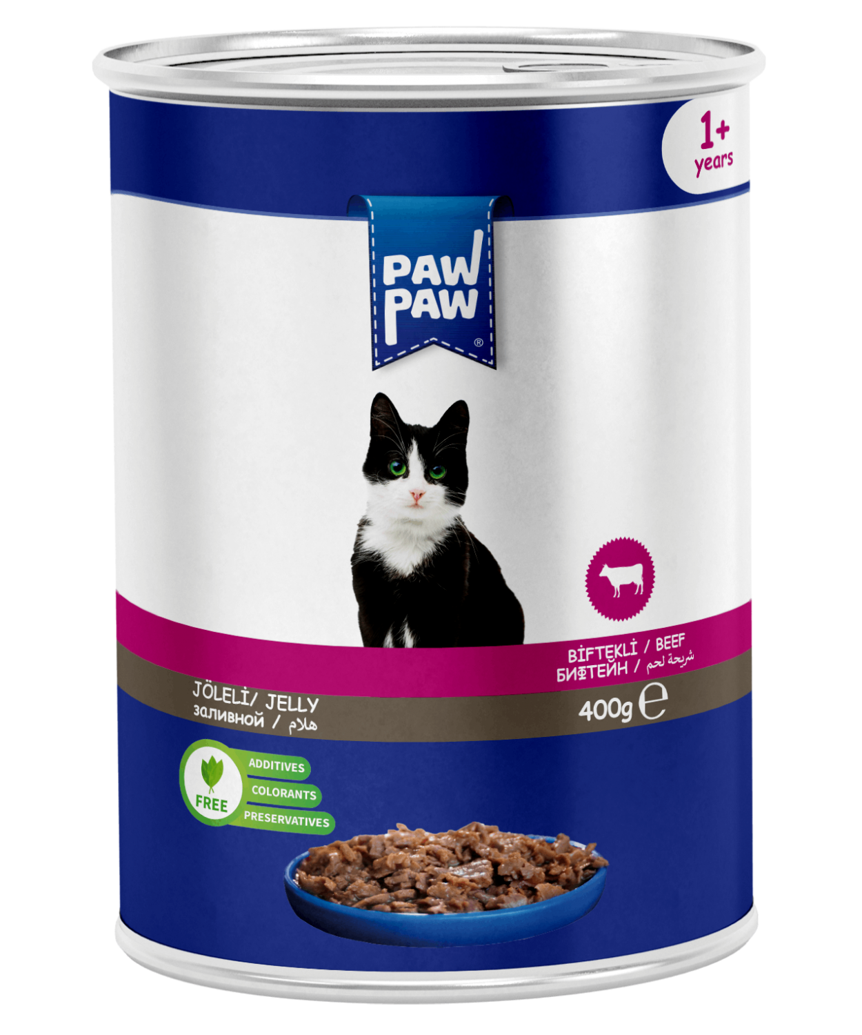 PawPaw Sığır Etli Chunk Kedi Konserve 400 G 24'lü