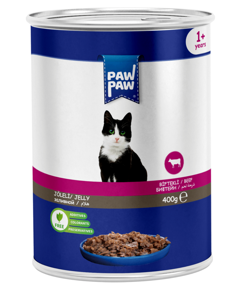 PawPaw Sığır Etli Chunk Kedi Konserve 400 G 24'lü