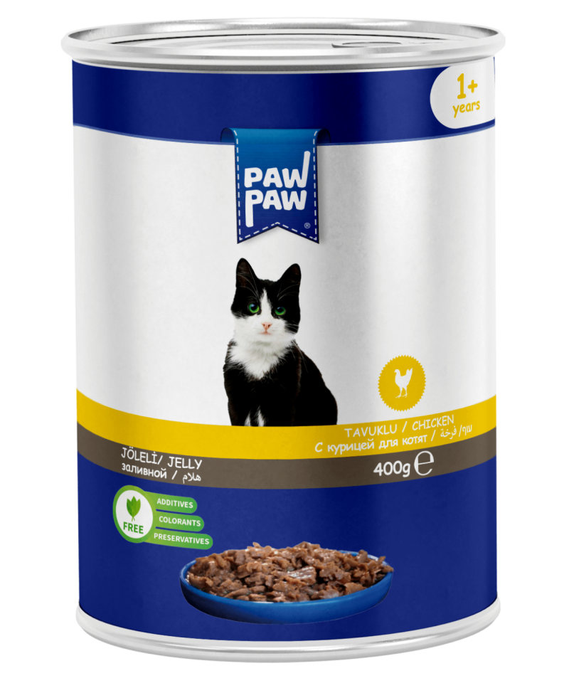 PawPaw Kedi Tavuk Etli Chunk Kedi Konserve 400 G 24'lü