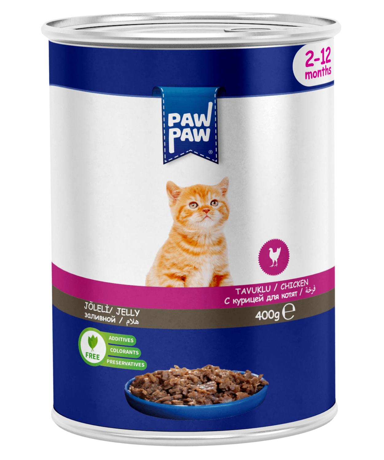 PawPaw Tavuk Etli Chunk Yavru Kedi Konserve 400 G 24'lü