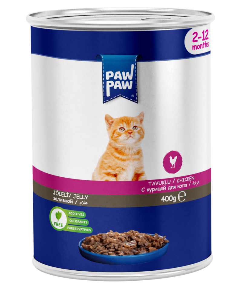PawPaw Tavuk Etli Chunk Yavru Kedi Konserve 400 G 24'lü