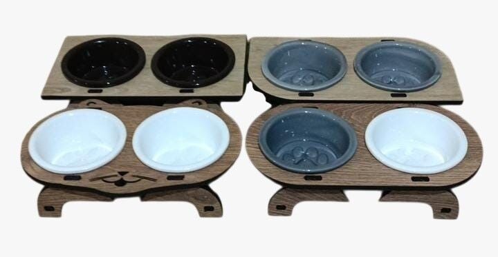 LAZER KESİM SERAMİK MAMA KABI 2Lİ