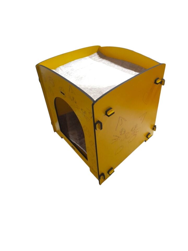 KATLI ÇİFT YATAKLI KEDİ EVİ