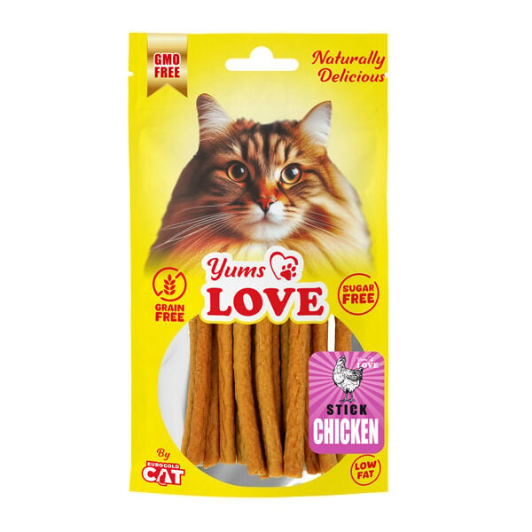 Yums Love Kedi Ödülü Çubuk Tavuklu 10 cm 50 gr